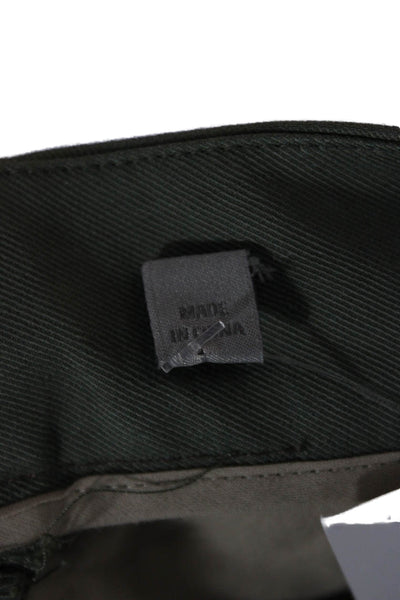 Vince Unisex Green Ankle Cropped Dress Pants Linen Blend Size 12