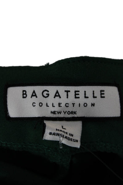 Bagatelle Womens Cropped Dress Pants Green Size L