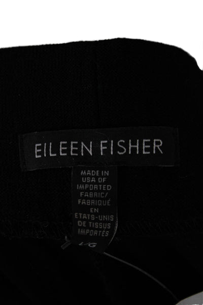 Eileen Fisher Women Ankle Dress Pants Black 70% Viscose Size L