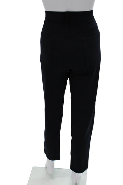 Patrick Assaraf Unisex Ankle Cropped Pants Black Button Size 34