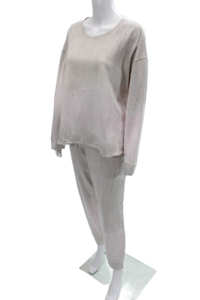 Beach Lunch Lounge Women Tie Dyed Cotton Set Beige Size XL