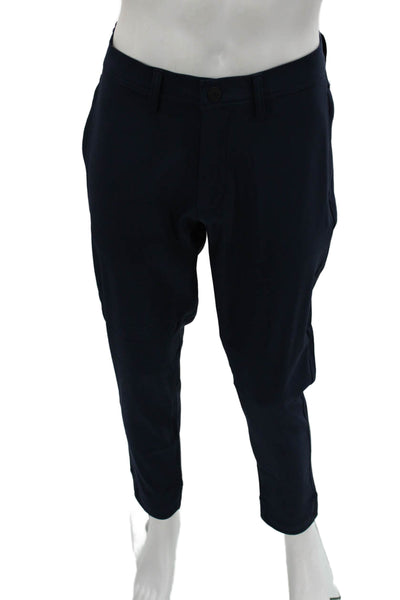 Liverpool Los Angeles Men Cropped Ankle Pants Dark Blue Rayon Button Size 35