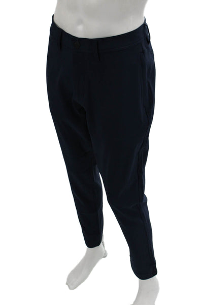 Liverpool Los Angeles Men Cropped Ankle Pants Dark Blue Rayon Button Size 35