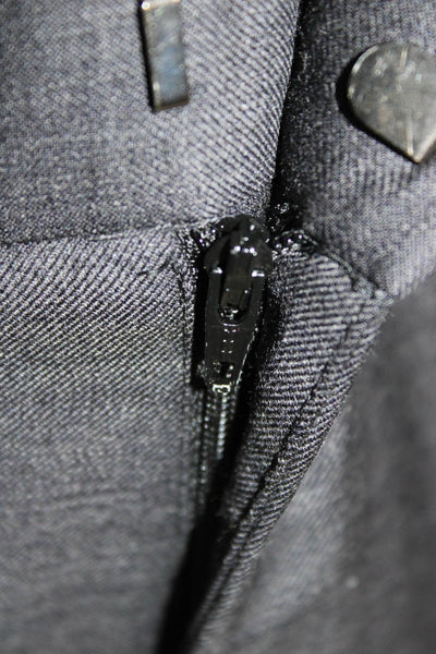 Theory Mens Dark Gray Wool Ankle Cropped Dress Pants Button Size 33
