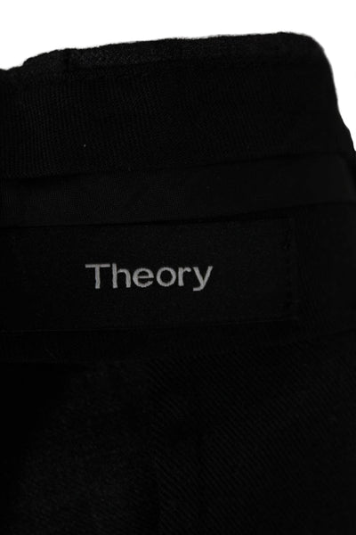 Theory Mens Dark Gray Wool Ankle Cropped Dress Pants Button Size 33