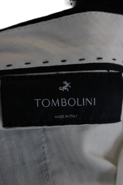 Tombolini Mens Cropped Ankle Dress Pants Black Virgin Wool Button Size 34