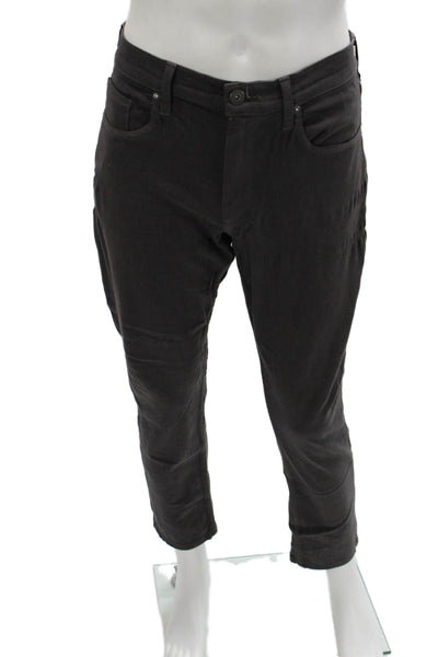 Paige Mens Black Cropped Ankle Pants Size 33