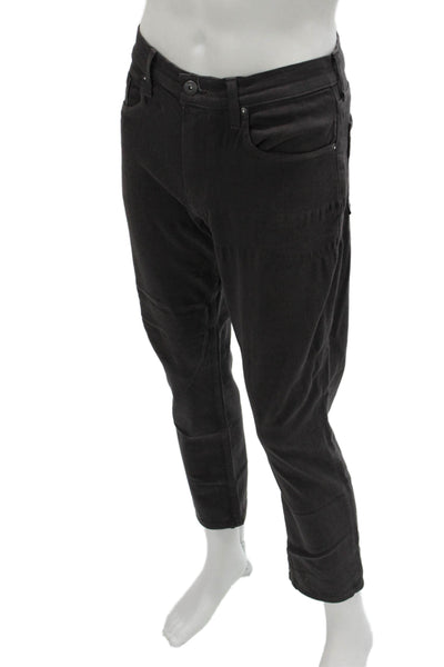 Paige Mens Black Cropped Ankle Pants Size 33
