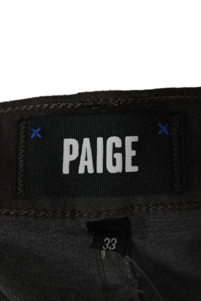 Paige Mens Black Cropped Ankle Pants Size 33
