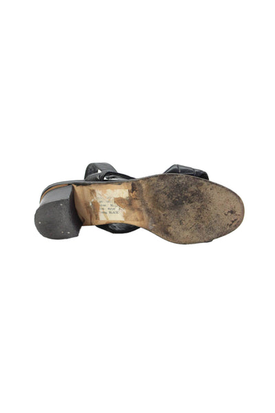 Paul Mayer Womens Leather Slingback Sandals Black Size 6