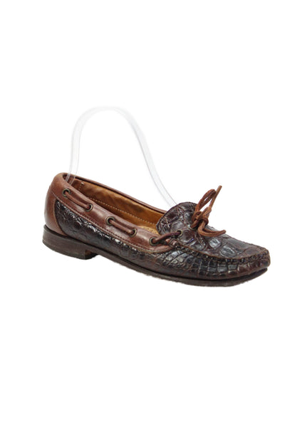 Cole Haan Womens Textured Leather Loafers Brown Size 6B