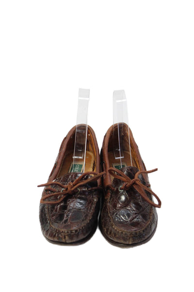 Cole Haan Womens Textured Leather Loafers Brown Size 6B