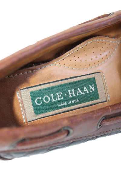 Cole Haan Womens Textured Leather Loafers Brown Size 6B