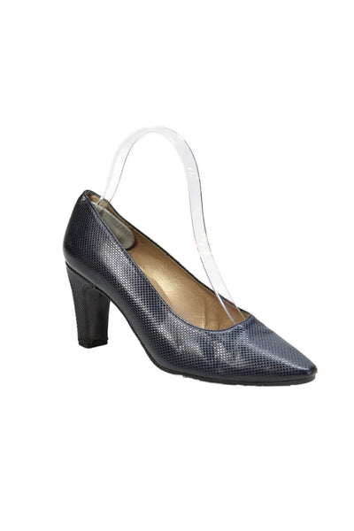 Stuart Weitzman Womens Textured Leather Pumps Navy Size 6B