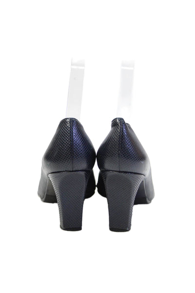 Stuart Weitzman Womens Textured Leather Pumps Navy Size 6B