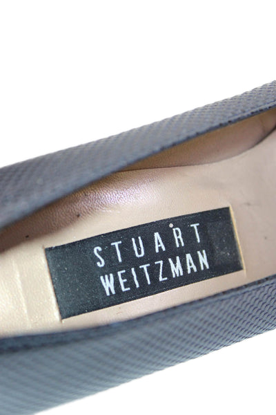 Stuart Weitzman Womens Textured Leather Pumps Navy Size 6B