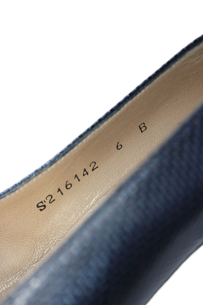 Stuart Weitzman Womens Textured Leather Pumps Navy Size 6B