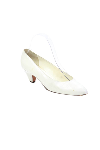 Bally Womens Leather Slip On Pumps White Size 4