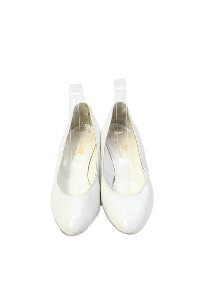Bally Womens Leather Slip On Pumps White Size 4