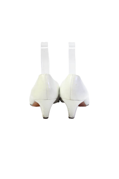 Bally Womens Leather Slip On Pumps White Size 4