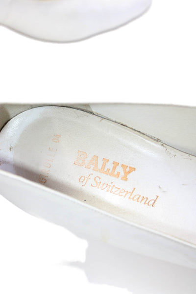 Bally Womens Leather Slip On Pumps White Size 4