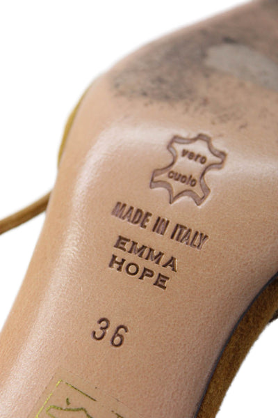 Emma Hope Womens Leather Slingback Heels Beige Size 36 6