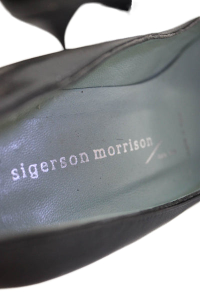 Sigerson Morrison Womens Leather Pointed Toe Heels Black Size 6