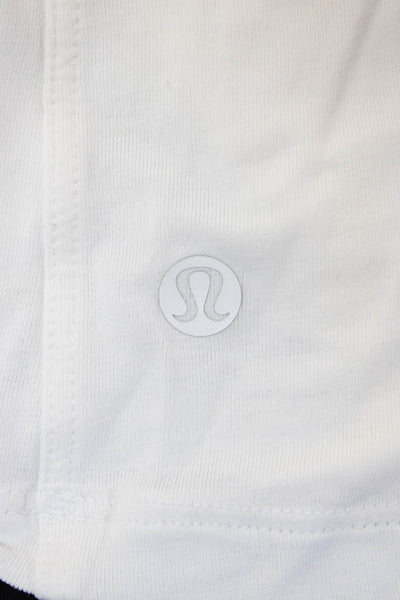 Lululemon Mens Sleeveless Crew Neck White Poly Blend T Shirt Size M