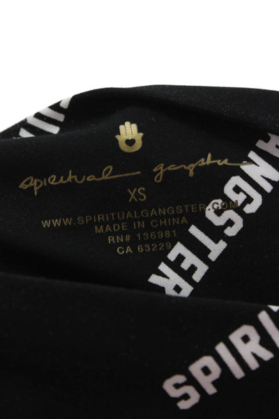 Spiritual Gangster Womens Ankle Leggings Black Graphic Nylon Blend Size XS
