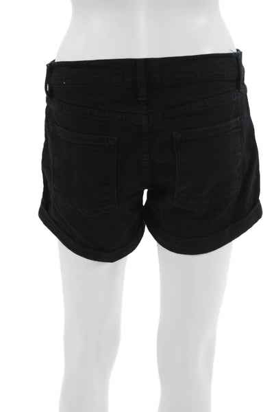 Frame Denim Unisex Black Shorts Button Closure Size 26