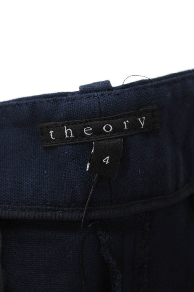 Theory Unisex Dark Blue Chino Shorts 98% Cotton 2% Elastane Size 4