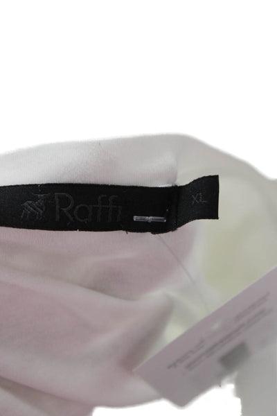 Raffi Mens White Cotton Long Sleeve Classic T-Shirt Button Size XL