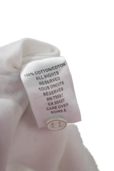 Raffi Mens White Cotton Long Sleeve Classic T-Shirt Button Size XL