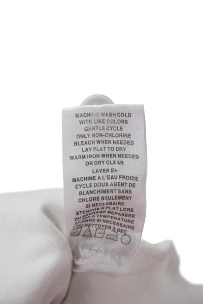 Raffi Mens White Cotton Long Sleeve Classic T-Shirt Button Size XL