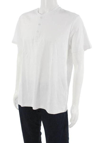 Saks Fifth Avenue Mens Band T-Shirt White Crew Neck Cotton Short Sleeve Size L