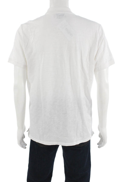 Velvet Mens Polo Collared Short Sleeve White 100% Cotton Size L
