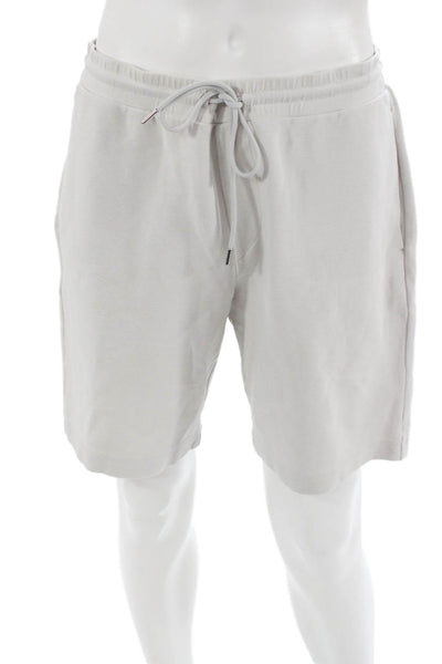 Theory Mens Sweat Shorts Beige Drawstring Cotton Spandex Solid Size L