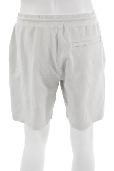 Theory Mens Sweat Shorts Beige Drawstring Cotton Spandex Solid Size L