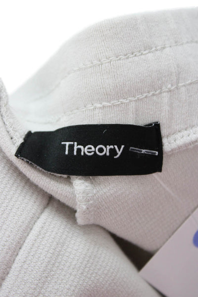 Theory Mens Sweat Shorts Beige Drawstring Cotton Spandex Solid Size L