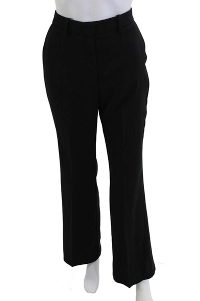 MNG Unisex Dress Pants Black Button Polyester Solid Classic Fall Size 4