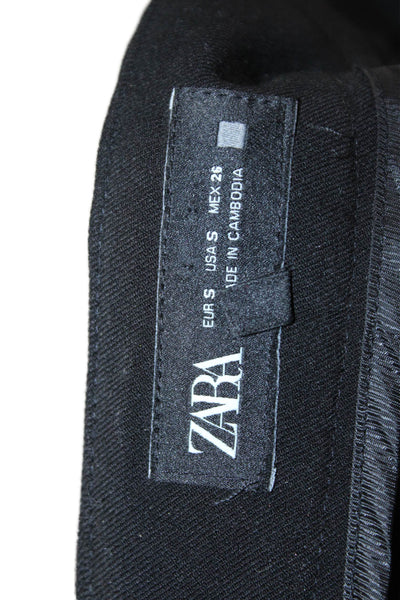 Zara Womens Dress Pants Black Classic Polyester Viscose Elastane Size S