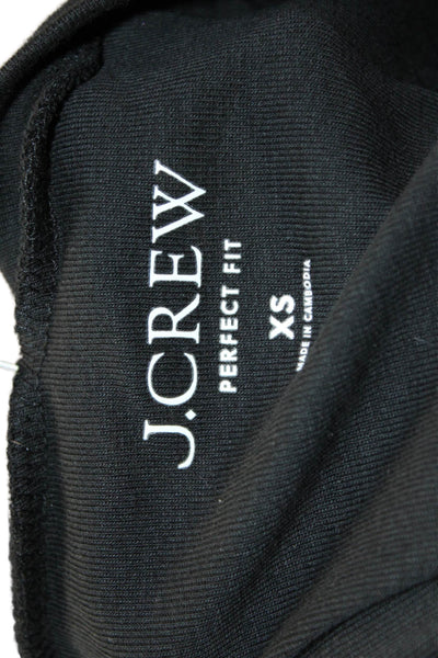 J Crew Womens Basic Black Cotton Long Sleeve Crew Neck T-Shirt Size XS