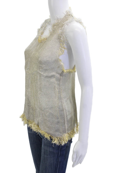 Wanda Nylon Women Beige Sleeveless Tank Top Designer Size 38