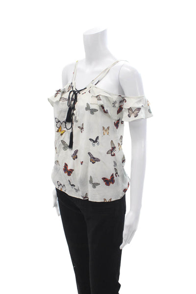 The Kooples Women Silk Sleeveless Butterfly Blouse Size S
