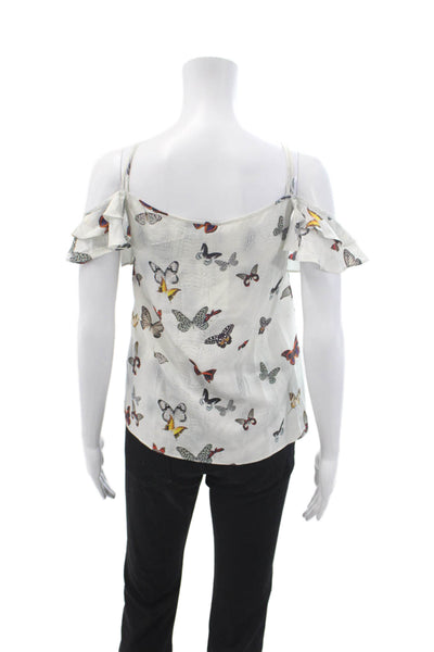 The Kooples Women Silk Sleeveless Butterfly Blouse Size S