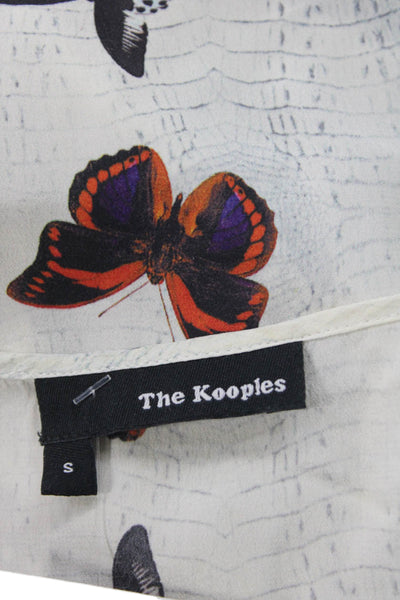 The Kooples Women Silk Sleeveless Butterfly Blouse Size S