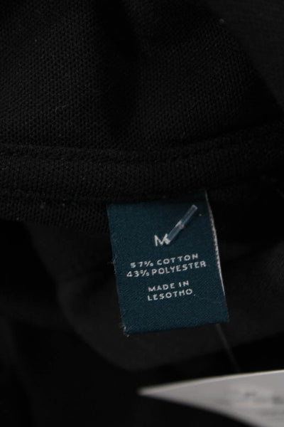 Perry Ellis Mens Black Collared Polo Short Sleeve Solid Big Tall Size M