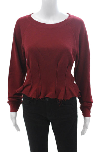Current/Elliott Women Pullover Sweatshirts Red Pima Cotton Size 0