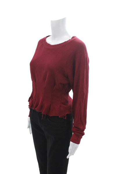 Current/Elliott Women Pullover Sweatshirts Red Pima Cotton Size 0