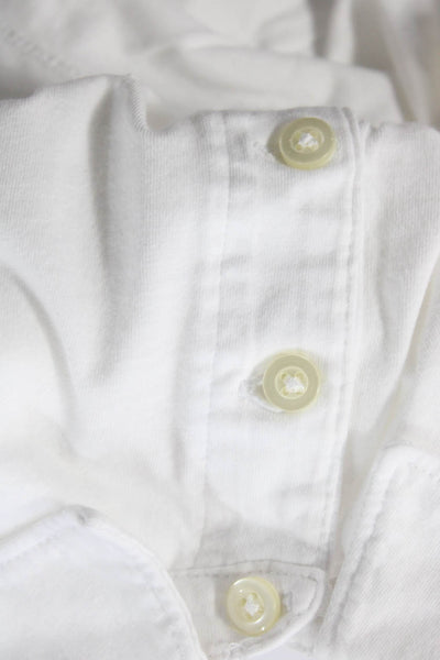 J Crew Mens Button-Down Polo Short Sleeve Cotton Collared White Size L
